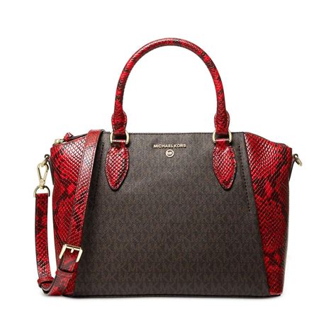 michael kors red python purse|Michael Kors sienna satchel.